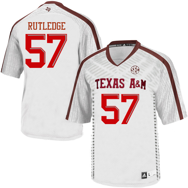 Men #57 McCrae Rutledge Texas A&M Aggies College Football Jerseys Sale-White - Click Image to Close